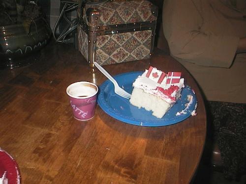 Cup Of Turkish Coffee And A Piece Of Wedding Cake - A picture I snapped tonight at our wedding reception.