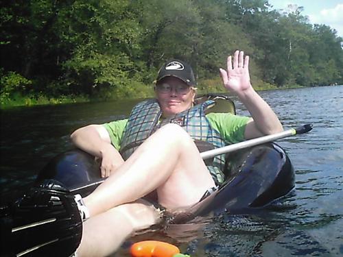 Tubing on the river - This is me, on the river in a tube because our raft broke!