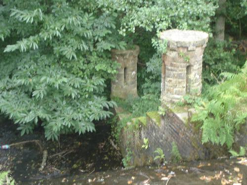 Smaller Turrets Down Overspill Cascade - These smaller turrets line the cascade of overspill, down into the wooded valley, in Buchan Country Park.