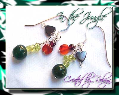 Handmade Earrings - These gorgeous earthy toned earrings were made by me for a cose friend who loves them and wears them quite often :) They have various gemstone beads and sterling silver findings.