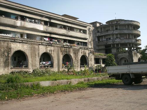 Mission in Africa ( Mozambique ) - A luxury hotel destroyed by war in Beira city.