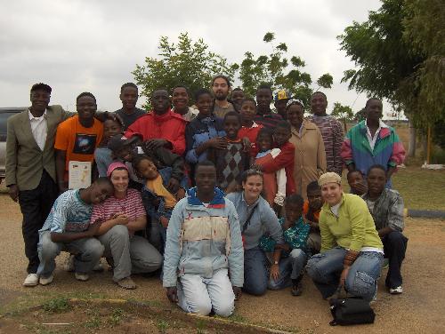 Mission in Africa ( Mozambique ) - Me and some of the girls of the mission group. The kids from the orphanage where we teached surprised us at the airport!