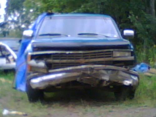 our truck - front end of our recently wrecked truck, this pic doesn't show all of the damage.