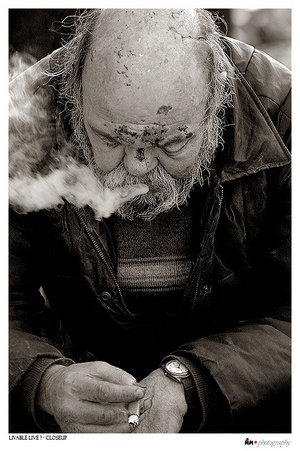 Live Life - After his wife died he wasn't able to continue the 'normal' way of life he lost monney his flat and his social status,... now he is living on the street for about 7 years,...  and all because he lost his love.