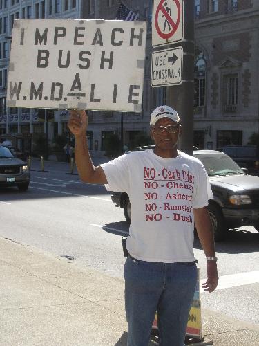 Protesting in Chicago - I took my parents downtown Chicago for the day this past weekend. When we reached Michigan Avenue we came across a group of protesters. I went over to them to thank them for what they were doing. Protesting in Chicago - I took my parents downtown Chicago for the day this past weekend. When we reached Michigan Avenue we came across a group of protesters. I went over to them to thank them for what they were doing.