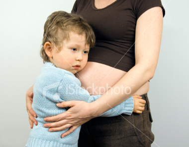 Pregnancy - pregnant mother and son