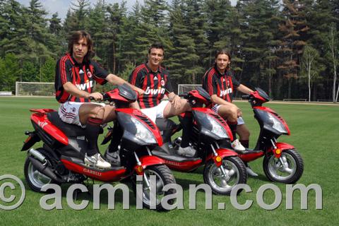 advs. for motor bicycles - this picture is for an advs. for motor bicycles. It shows all ac Milan players It's indeed a nice picture