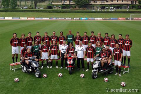 advs. for motor bicycles - this picture is for an advs. for motor bicycles. It shows all ac Milan players It's indeed a nice picture