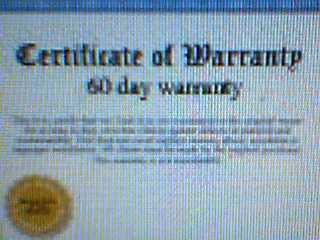 certifacate of warranty - certifacate of warranty