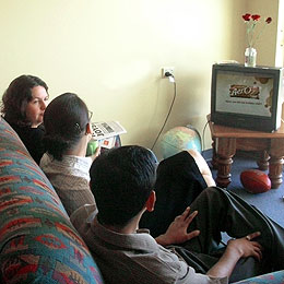 Watching television - Watching TV advertising with eyes
