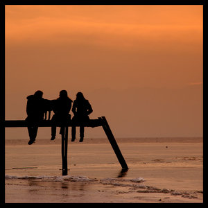 Friends - Friends just sitting on a make stick bridge.
