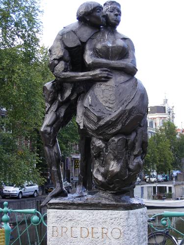 Bredero statue in Amsterdam - Monument for Bredero in Amsterdam