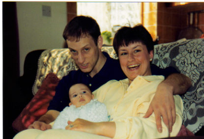 My older sister Jackie - Jackie and her husband Ian with baby georgina.