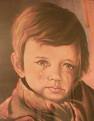 Boy that cries - When i am writing in my left there is this cursed painting looking at me!
