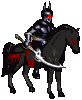 Necropolis Creatures - Black Knight - Black Knight	Health: 120	Attack: 16	Shots: none	Movement: ground 1200 gold (2)	Hex Size: 2	Defense: 16	Dmg: 15-30	Speed: 7 (extra swift) Special: 20% chance to curse enemy. Awesome ground unit. As any undead it cannot be blinded, so your enemies will have to look out.