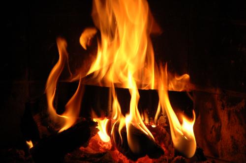 Nice fire - Afire in my fireplace 09-14-2007
