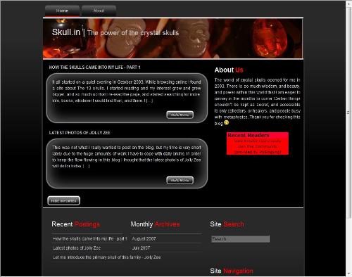 my skull blog - screenshot of my www.skull.in blog