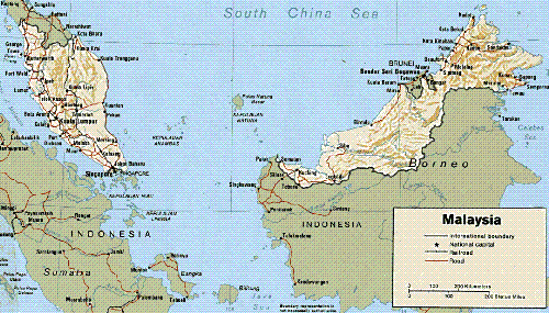 Malaysia - A map of Malaysia is available.