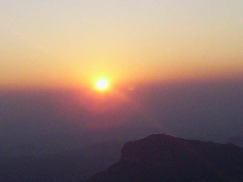 Sun Set at Pachmari, Madhya Pradesh - Sun set from a hill top at a place called Pachmari, Madhya Pradesh in India.