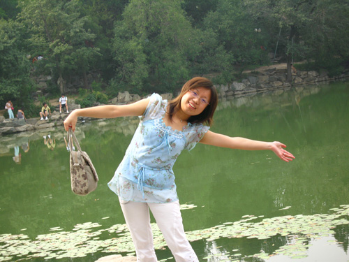 it's me ,mina  - this picture is taking in beijing university ,one of the most famous universities of China