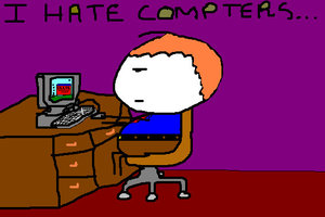 Cartoons - Hate computer cartoon drawing.