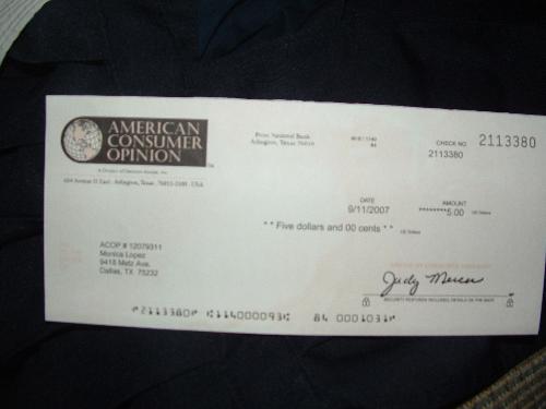 My 5.00 prize! - 5.00 I won from a montly drawing online, lol.