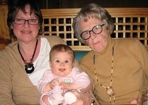 Baby, Grandma and Great-Grandma - My great-niece with my mother and my sister. My niece is not in the picture.