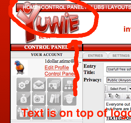 Bad design of Yuwie with Opera - Here you can see how badly Yuwie behaves with Opera.