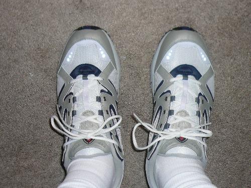 Sneakers - Here is a picture of me standing in my brand new Ecco sneakers. They are extremely comfortable and provide much more support for my feet. Better than other brand name shoes.