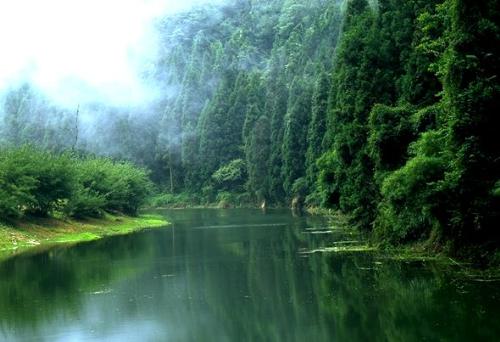 River - A large natural body of water that flows into another body of water