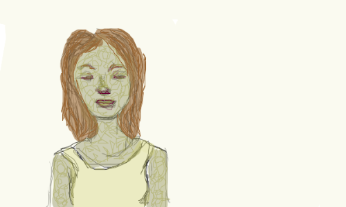 green girl - A sketch of a green girl