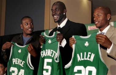 Celtics - KG, Pierce, and Allen all play for the celtics now? celtic glory revived?