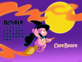 carebears october calendar - carebears calendar