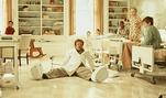 Patch Adams - Patch Adams falling over in children's ward with bed pans on his feet