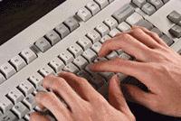 keyboard - someone typing