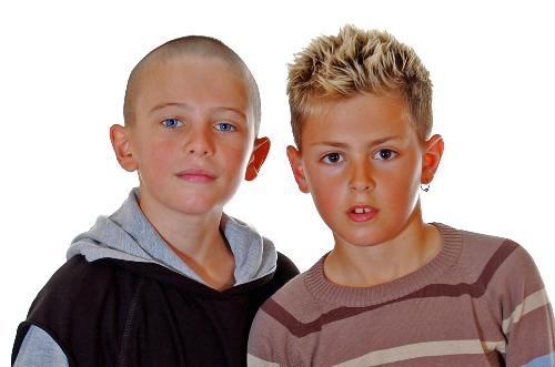 Bobby and Dillan - My son Bobby after his haircut