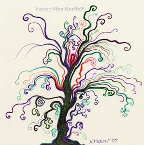 Crooked Tree - This is an expressionistic drawing of a tree, that I created. It measures 5.25' x 5.25.'