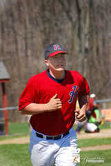 baseball cap - Ball player wears straight peak on his cap!