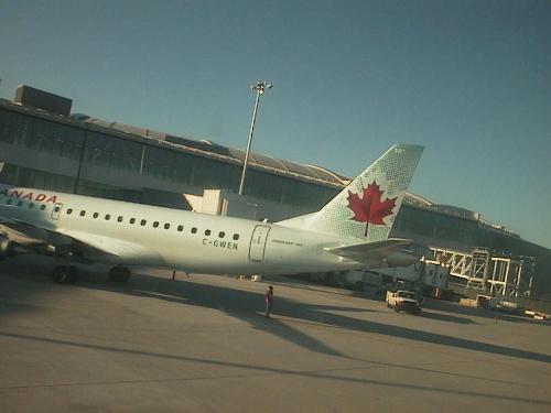 We Landed!  - This is a picture of another Air Canad plane that I took from the window of the plane I was on just after we landed in Toronto, after flying in from Phoenix on Monday night. I will take pictures of just about anything!