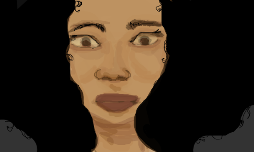female face - A female face drawn at sketchfu.