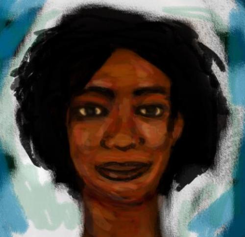 Female face portrait - A portrait of a woman drawn in photoshop.