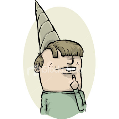 mentally drained individual - person wearing a dunce cap