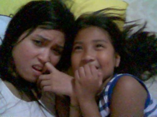 me and my little sister - goofing around!