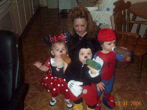 my babies last halloween - mickey,minnie,and spiderman