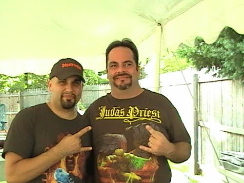 Exciter! Lead singer & Hubby - the lead singer of Exciter and hubby catching up and posing for me :) ( they knew eachother for a few years now)
