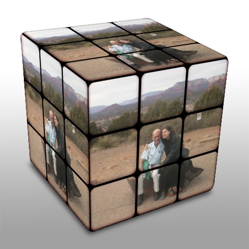 My Husband And I In A Cube - This was a result of me playing with my computer. I thought it looked neat. This is my favourite picture of us.