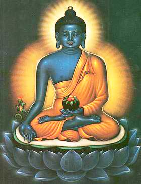 Medicine Buddha - This is a picture of the medicine Buddha. He represents the love and kindness of healing. There is a mantra and a visualization to go with the medicine Buddha as a practice of meditation to focus on healing.