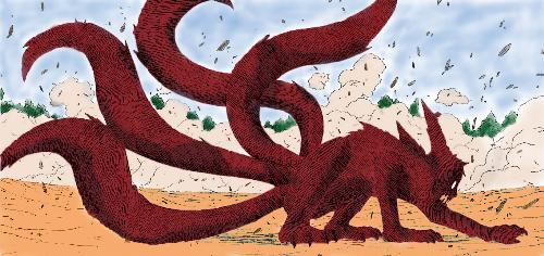 kyuubi - naruto in fourtailed kyuubi form!