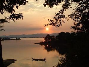 Sunset over Kaptai Lake - Tourist see sunset over Kaptai Lake