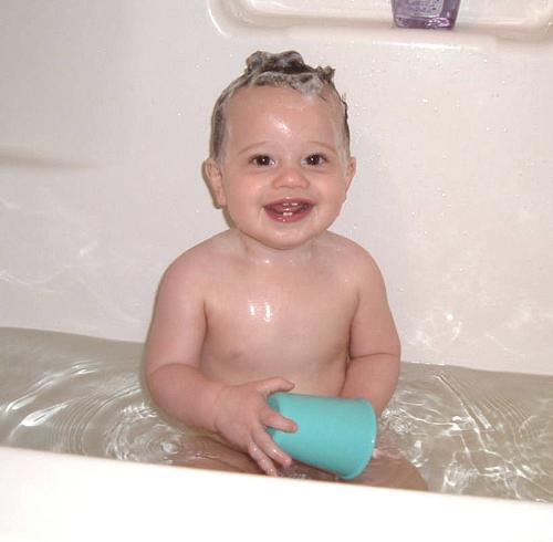 My baby, Immanuel, taking a bath and loving it! - My baby, Immanuel, taking a bath and loving it! Isn't he sweet?